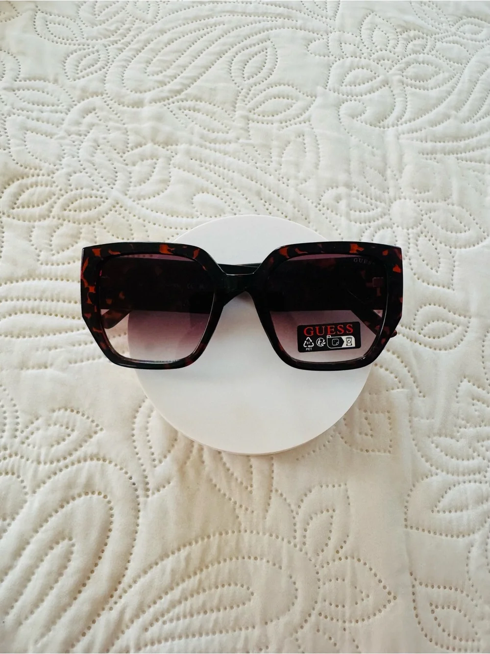 GUESS Women's Tortoise Square Sunglasses with Gradient Lenses